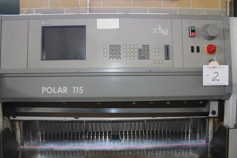 Used Polar Mohr Type 115E Guillotine Paper Cutting Machine Year 1996