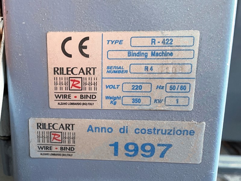 Used Rilecart R-422 wire-o binding machine year 1997 | PressCity