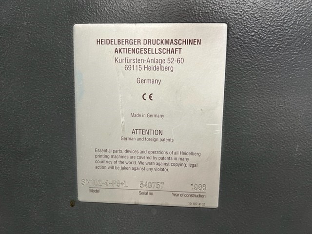 4 color Used Heidelberg SM 102 year 1998 | PressCity