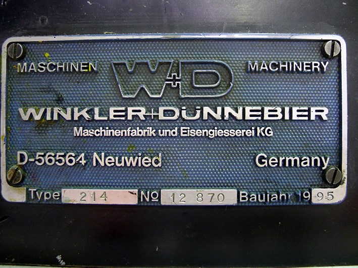 Used winkler dunnebier helios 214 envelope printing machine year 1995