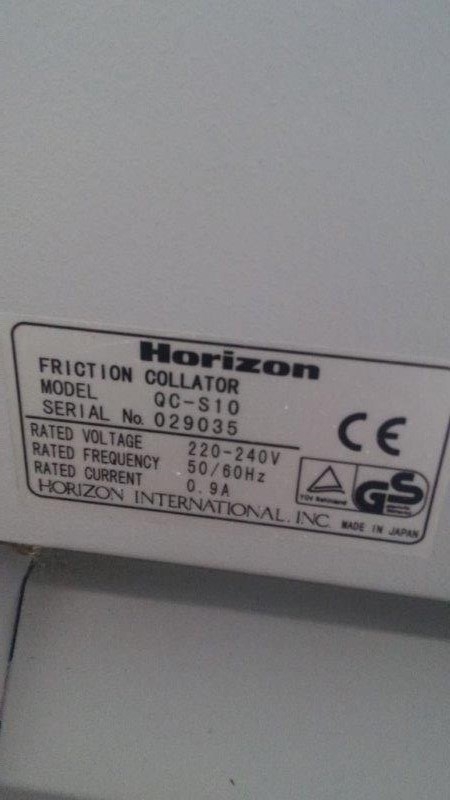 Horizon friction collator manual diagram