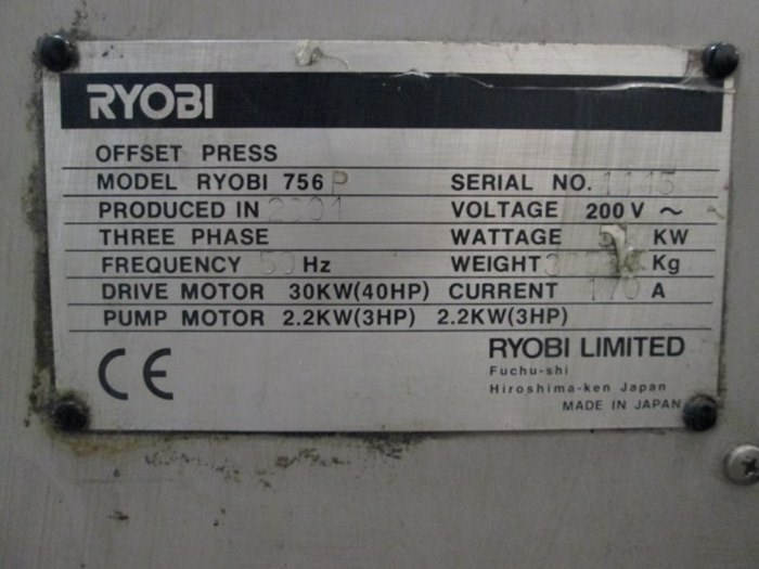 6 color Used Ryobi 756 P+LX year 2001 | PressCity