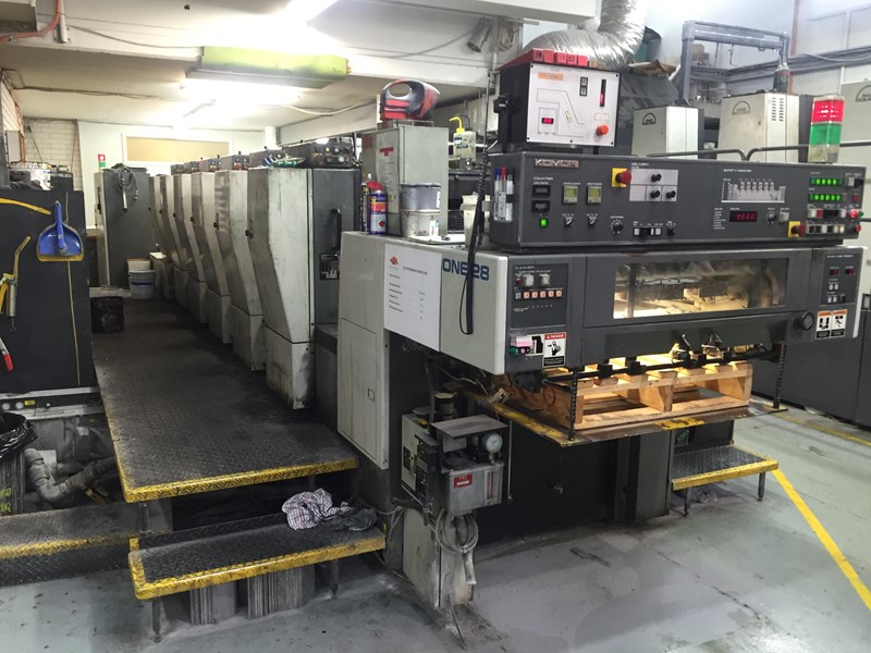 6 color Used Komori Lithrone L628EM Six Colour Offset Press year 1999 ...