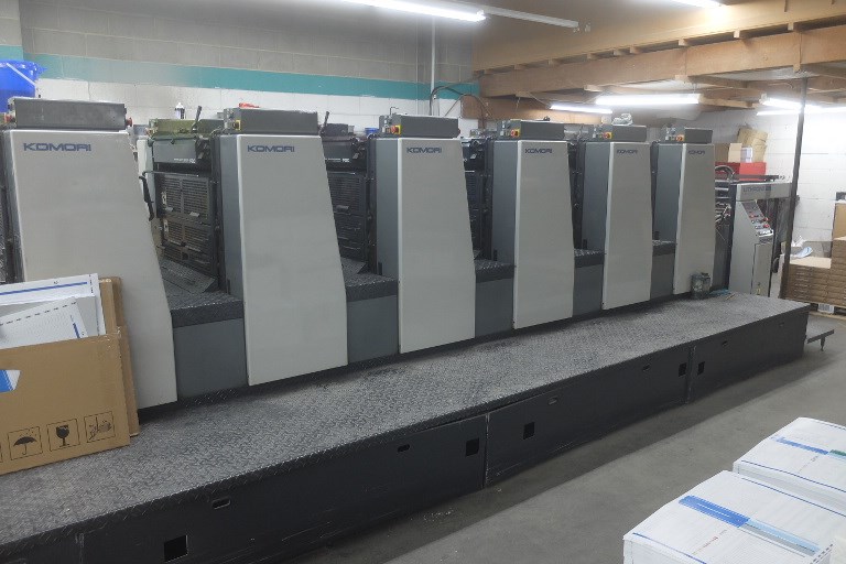 6 color Used Komori Lithrone L628EM Six Colour Offset Press year 2004 ...
