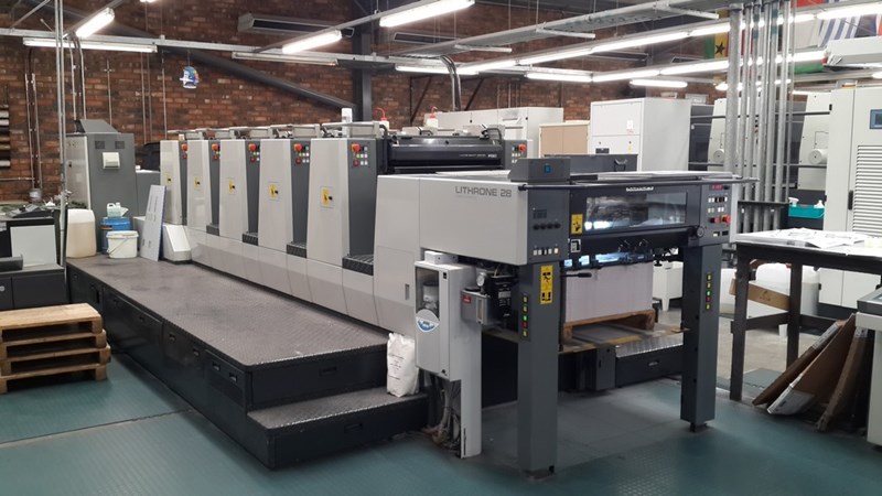 5 color Used Komori Lithrone L528EM Five Colour Offset Press year 2006 ...